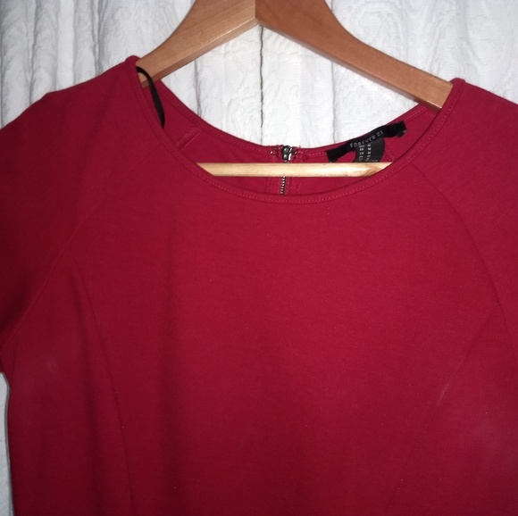 Red dress fits the body. - Picture 2 of 4